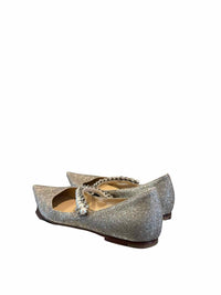 Jimmy Choo Silver Size 36.5 Flats