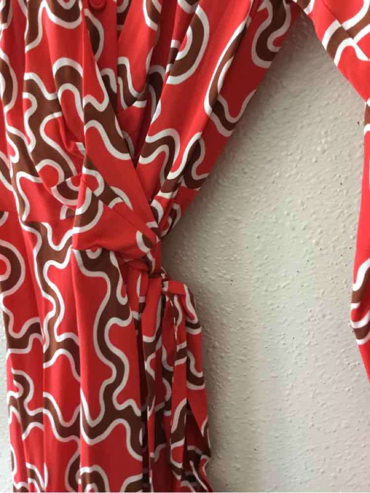 diane von furstenberg Red and Brown Size S Dress
