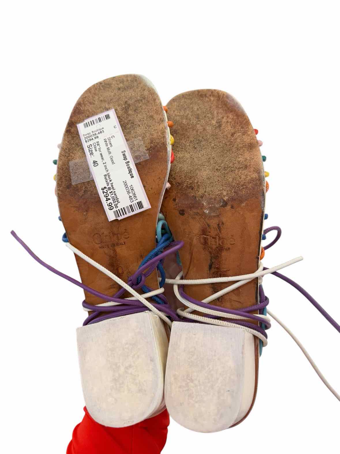 Chloe White Multi Size 40 Shoes