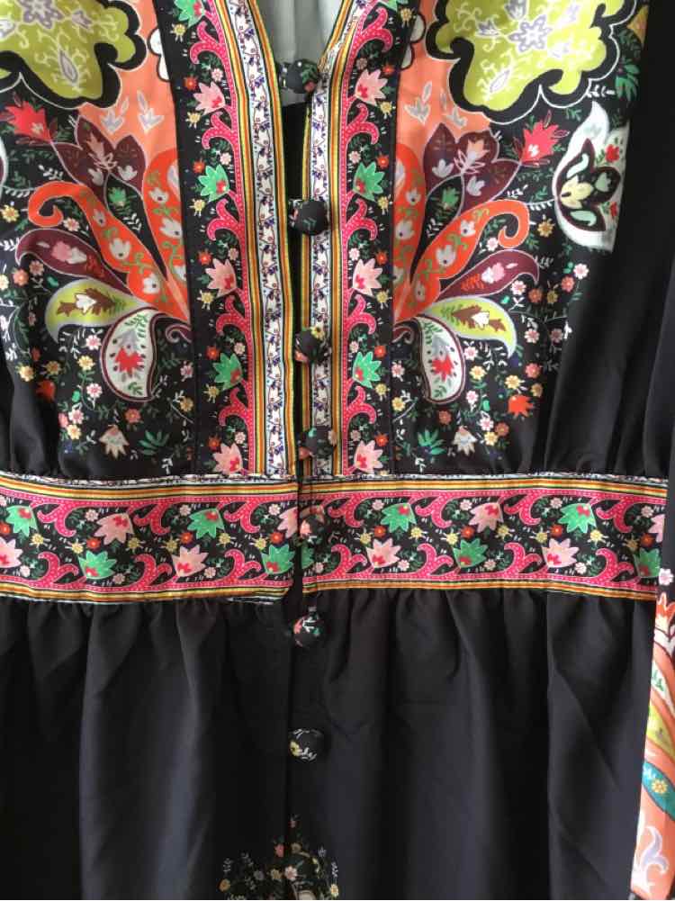 KAROLINA Black Multi Size L Dress