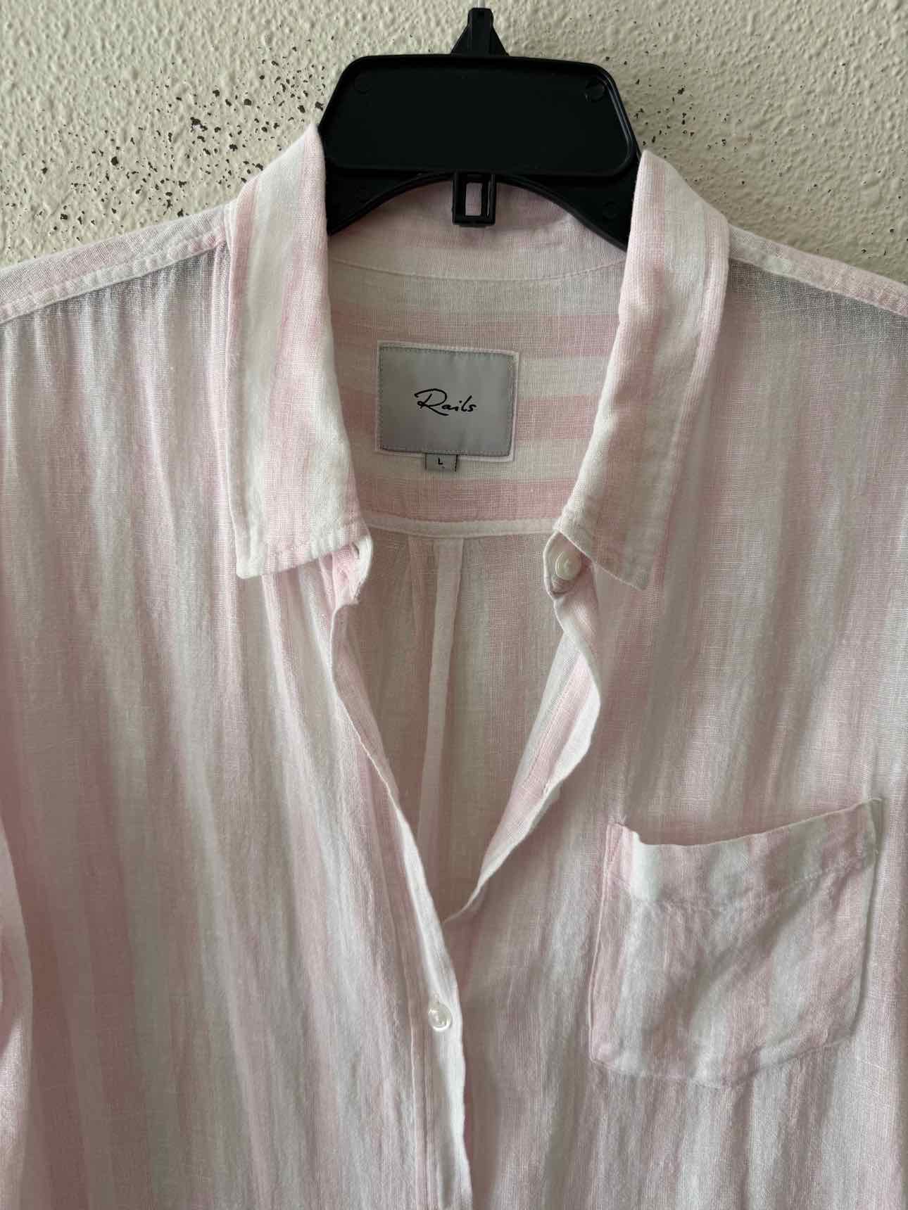 Rails Pink and White Size L Shirt