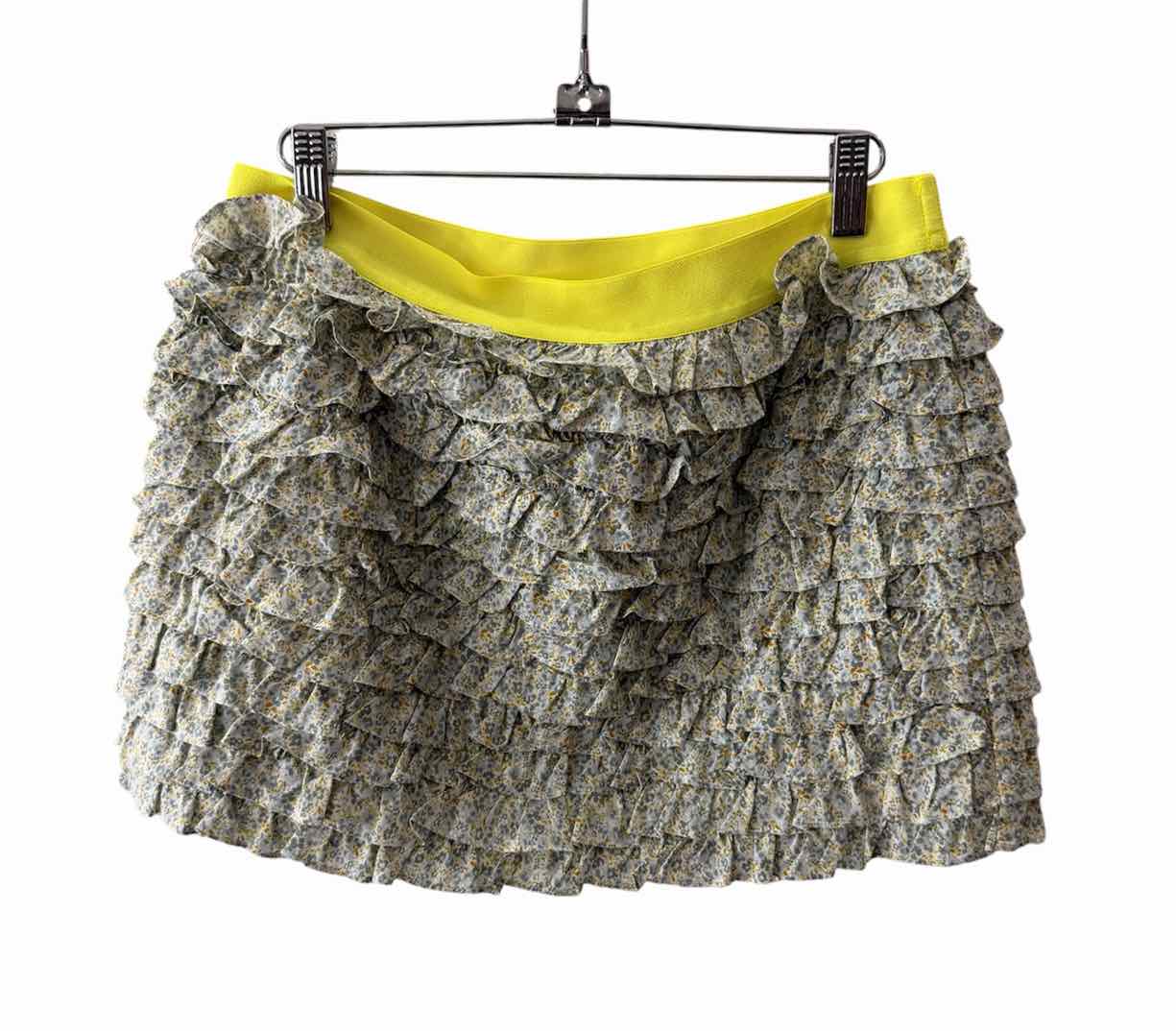 J Crew Neon Yellow Multi Size S Skirt