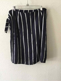 LOFT Navy and White Size 18 Skirt