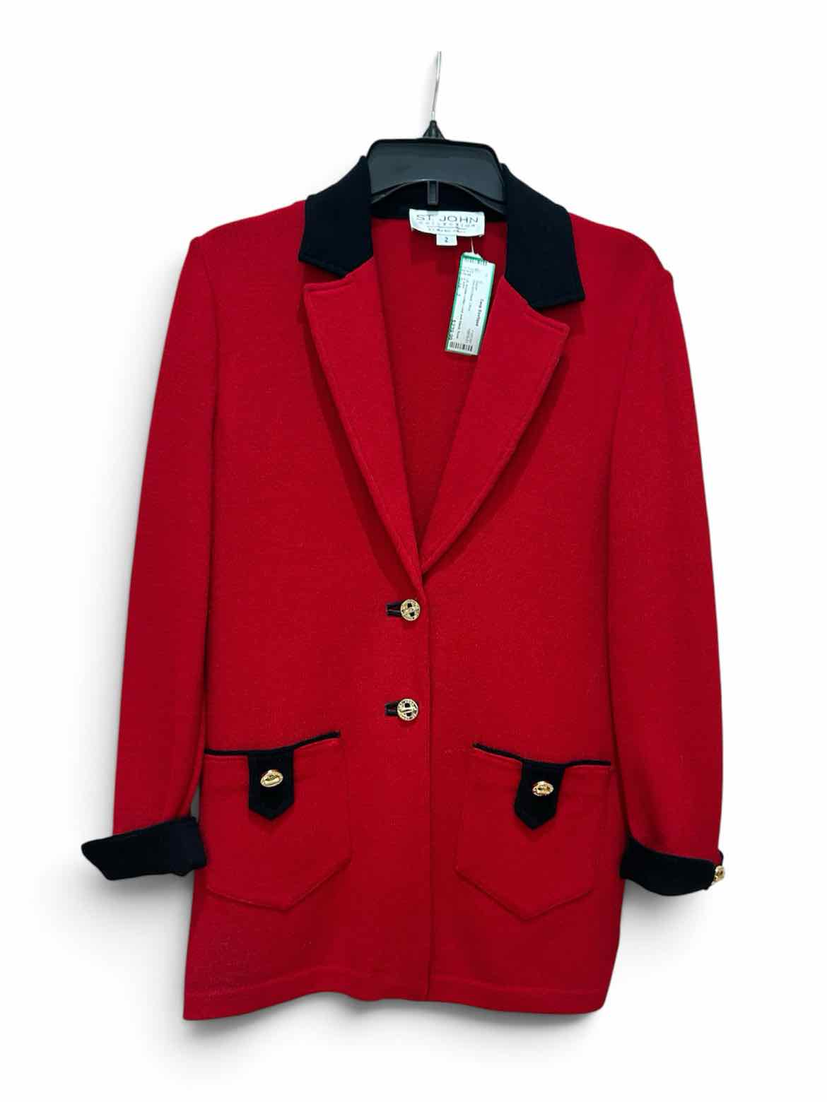 st john Red and Black Size 2 Blazer