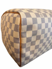Louis Vuitton Damier Azur Canvas Speedy 30 Navy and Cream Handbag