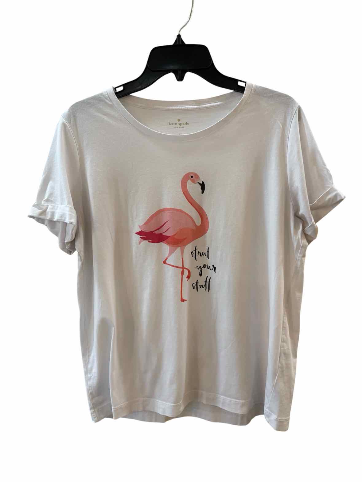 Kate Spade White and Pink Size L Shirt