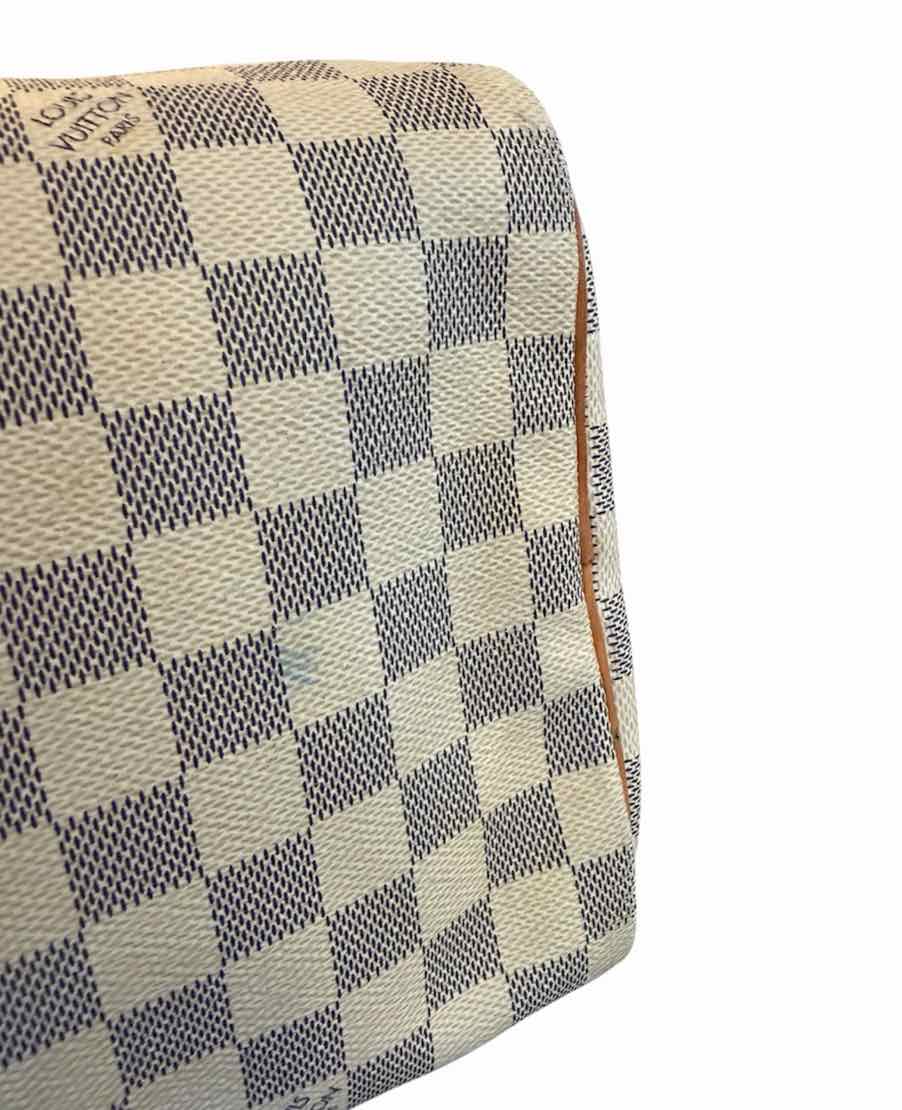 Louis Vuitton Damier Azur Canvas Speedy 30 Navy and Cream Handbag