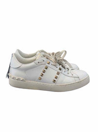 Valentino White and Gold Size 38 1/2 Sneakers