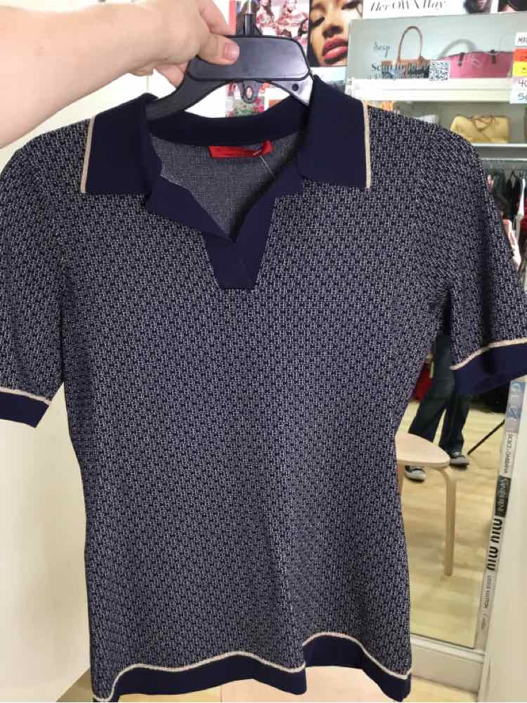 Carolina Herrera Navy Blue Size XS Shirt