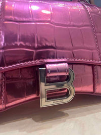 Balenciaga Hourglass XS Top Handle Bag Metallic Pink Handbag