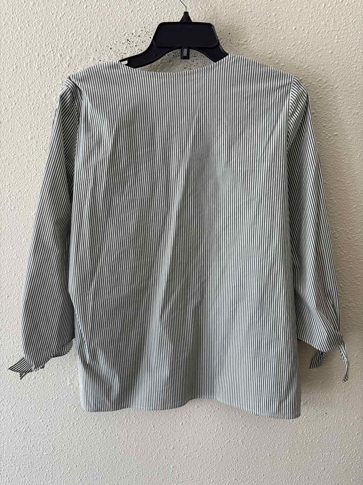 Lafayette 148 Green and White Size M Shirt