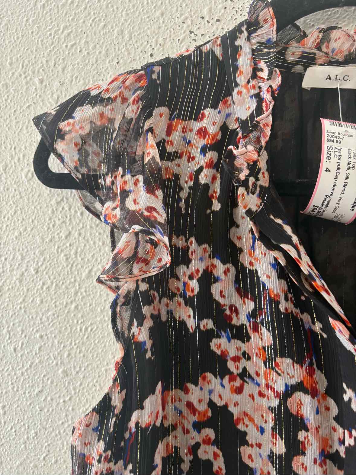 A.L.C. Black Multi Size 4 Tank Top