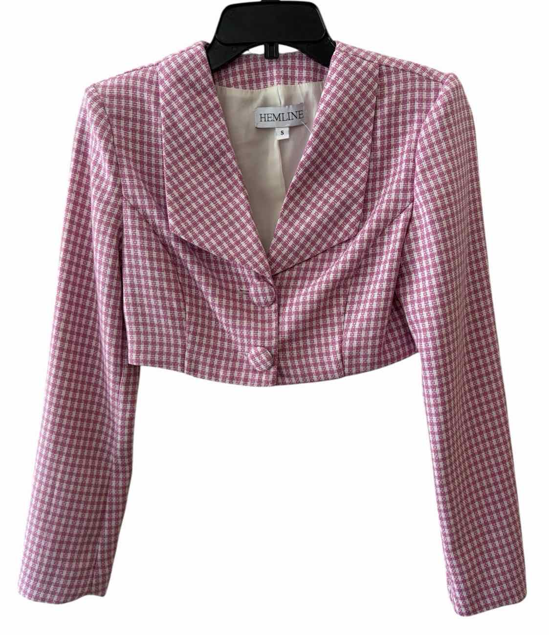 Hemline Pink and White Size S Blazer