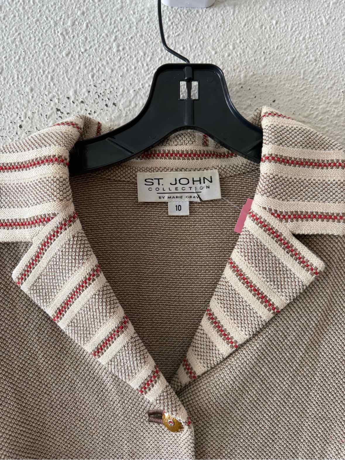 St.John Beige and Cream Size 10 Shirt