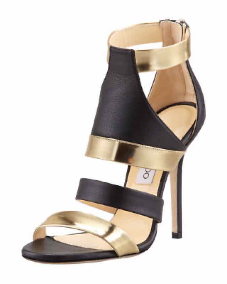 Jimmy Choo Black and Gold Size 38 1/2 Shoes