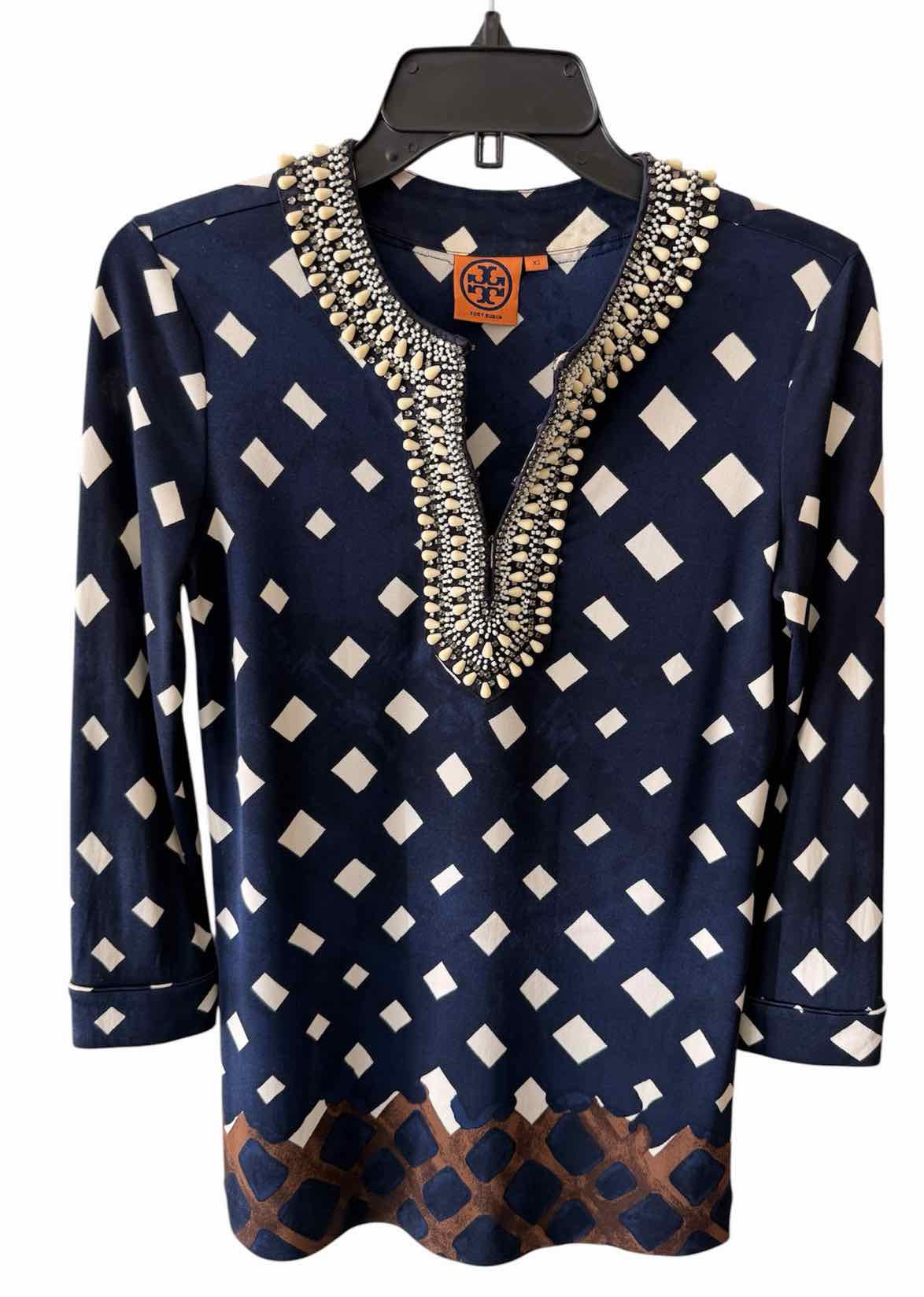 Tory Burch Navy Blue Multi Size XS Shirt