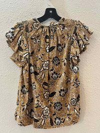 ULLA JOHNSON Mustard and Black Size 0 Shirt