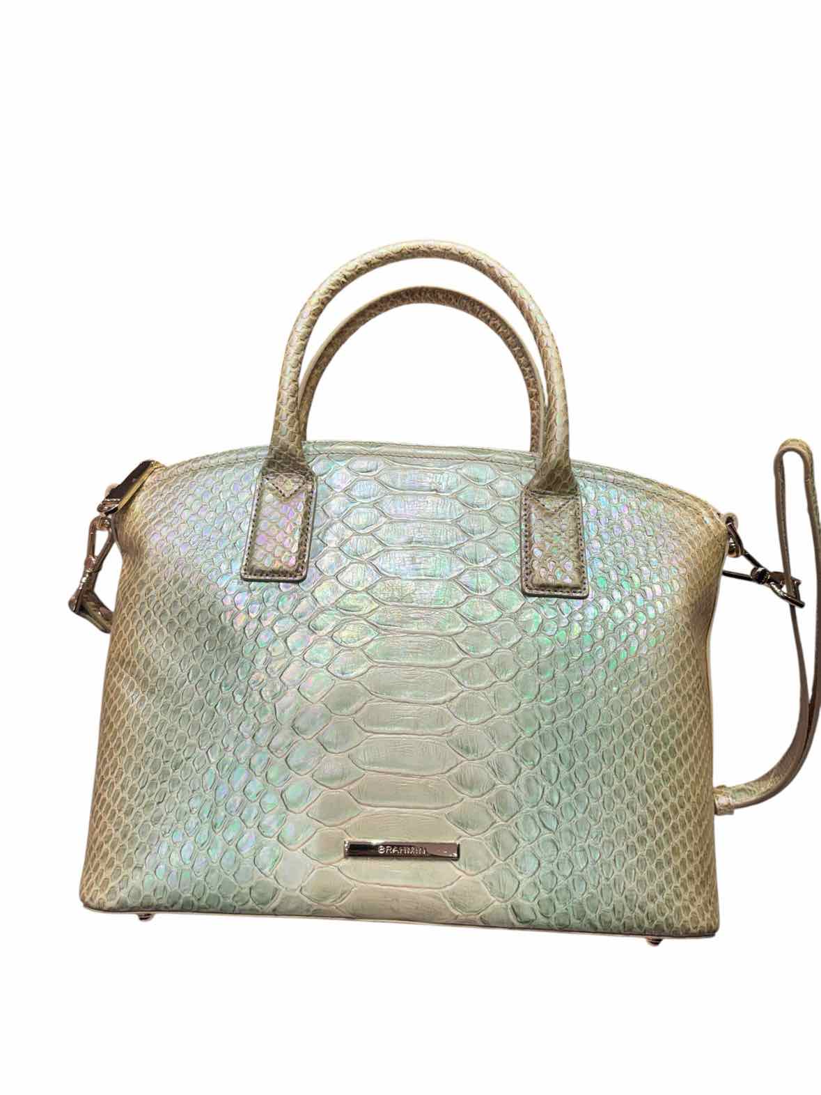Brahmin Satchel Irridescent Ivory Handbag