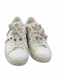Valentino White and Gold Size 38 1/2 Sneakers