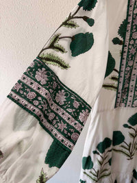 Sue Sartor white & green Size XS Dress