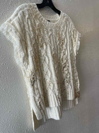 Anthropologie Cream and Gold Size XS Shirt