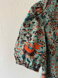 ULLA JOHNSON Jade and Orange Size 10 Shirt