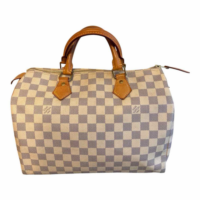 Louis Vuitton Damier Azur Canvas Speedy 30 Navy and Cream Handbag
