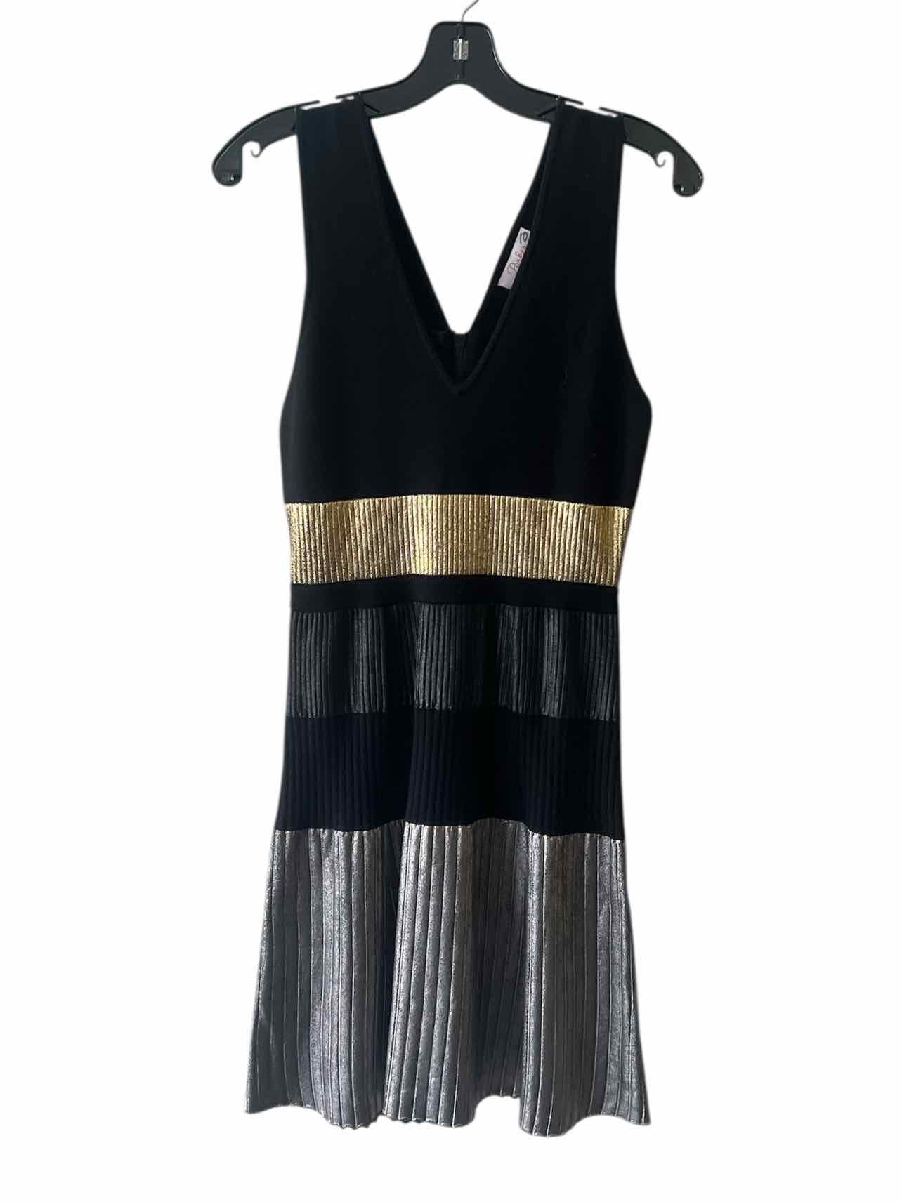 Parker Black Multi Size L Dress