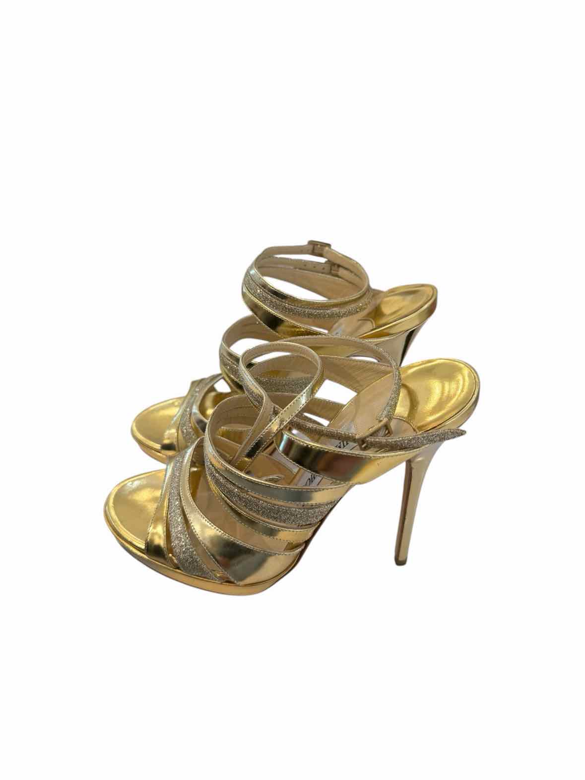 Jimmy Choo Gold and beige Size 38 Shoes