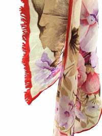 Oscar de la Renta Pink and Purple Scarf