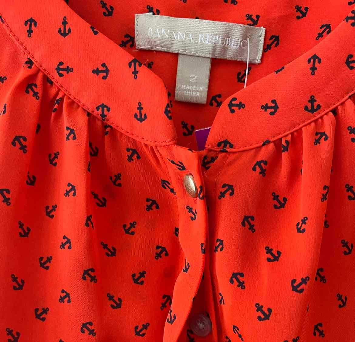 Banana Republic Red and Black Size 2 Shell