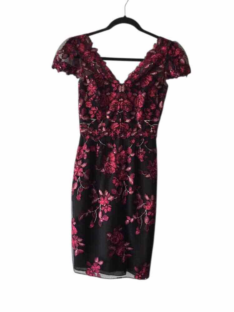 Marchesa Notte black and red Size 0 Dress