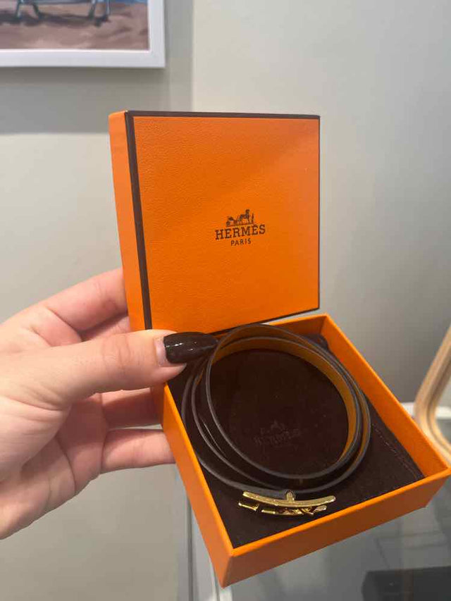 Hermes Black and Gold Bracelet
