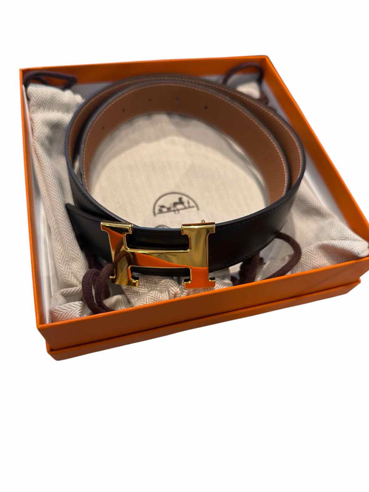 Hermes black and brown Belt