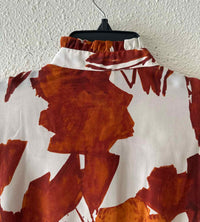 Sara Roka Ivory and Brown Size No Label Shirt
