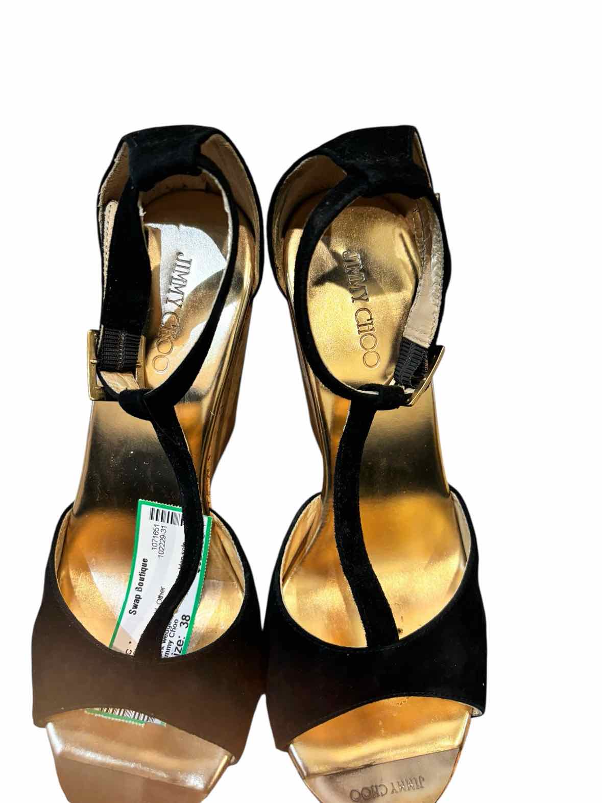 Jimmy Choo Black and Gold Size 38 Shoes