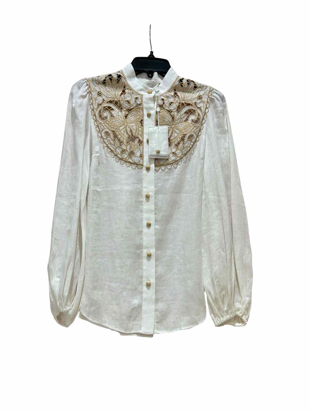 Zimmermann White and Beige Size 0 Shirt