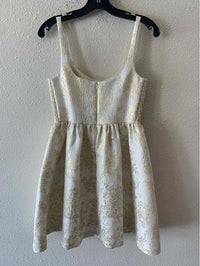 Amanda Uprichard Cream and Gold Size No Label Dress