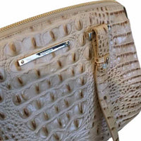 Brahmin Cream and Brown Handbag