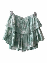 Love Shack Fancy Green and White Size XS Skirt
