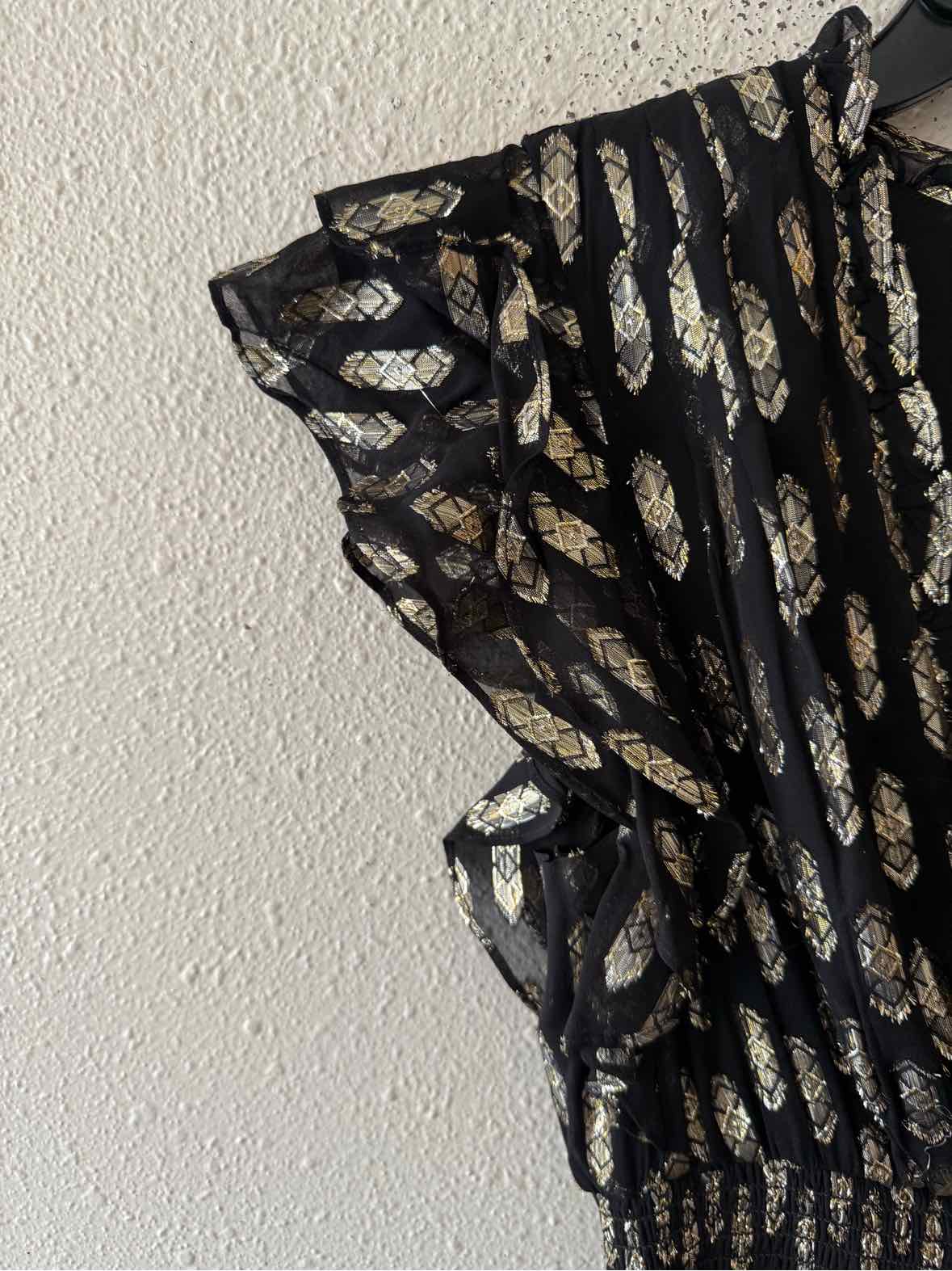 Shoshanna Black and Gold Size 10 Dress