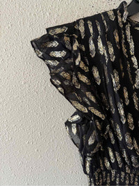 Shoshanna Black and Gold Size 10 Dress