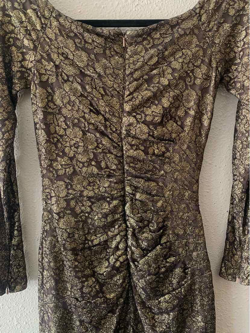 Carmen Marc Valvo Gold Size 4 Dress