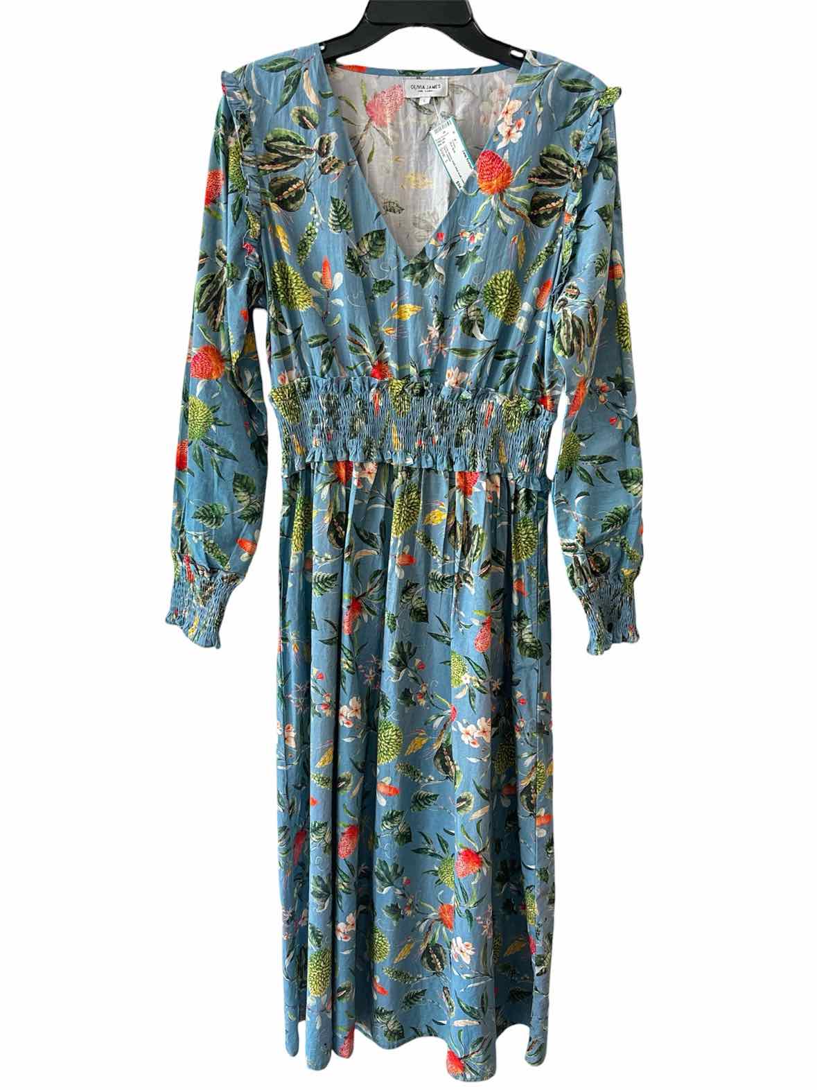 Olivia James Blue Multi Size L Dress