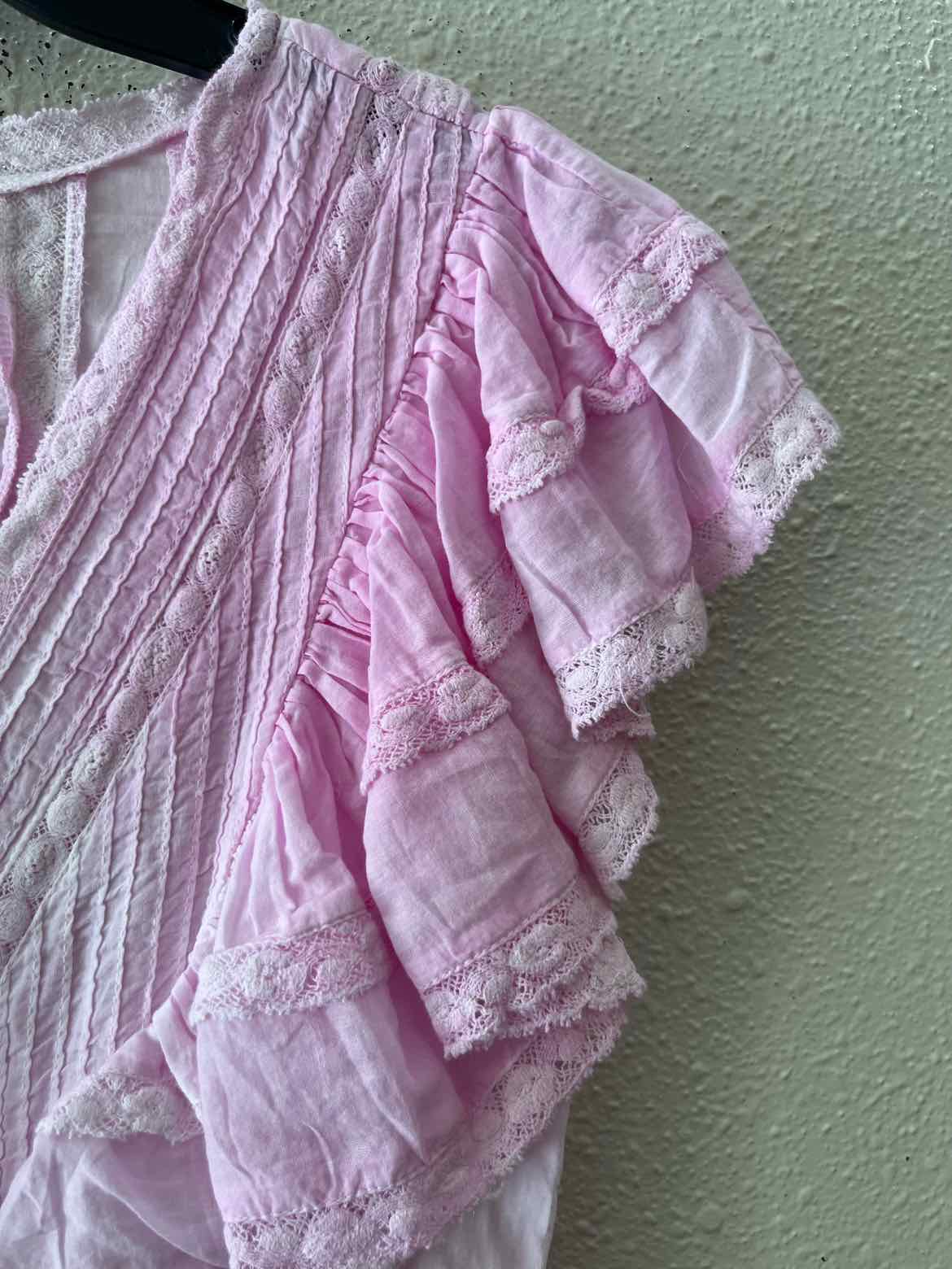 Love Shack Fancy Pink and White Size XS Dress