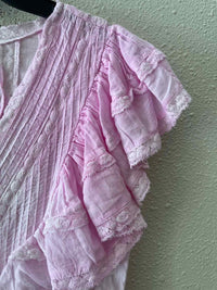 Love Shack Fancy Pink and White Size XS Dress