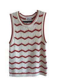 Veronica Beard White and Orange Size L Shirt