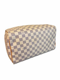 Louis Vuitton Damier Azur Canvas Speedy 30 Navy and Cream Handbag