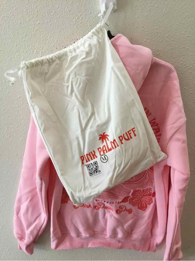 Pink Palm Puff Pink Size M Sweatshirt