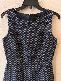 Tahari Arthur Levine blue & ivory Size 4 Dress